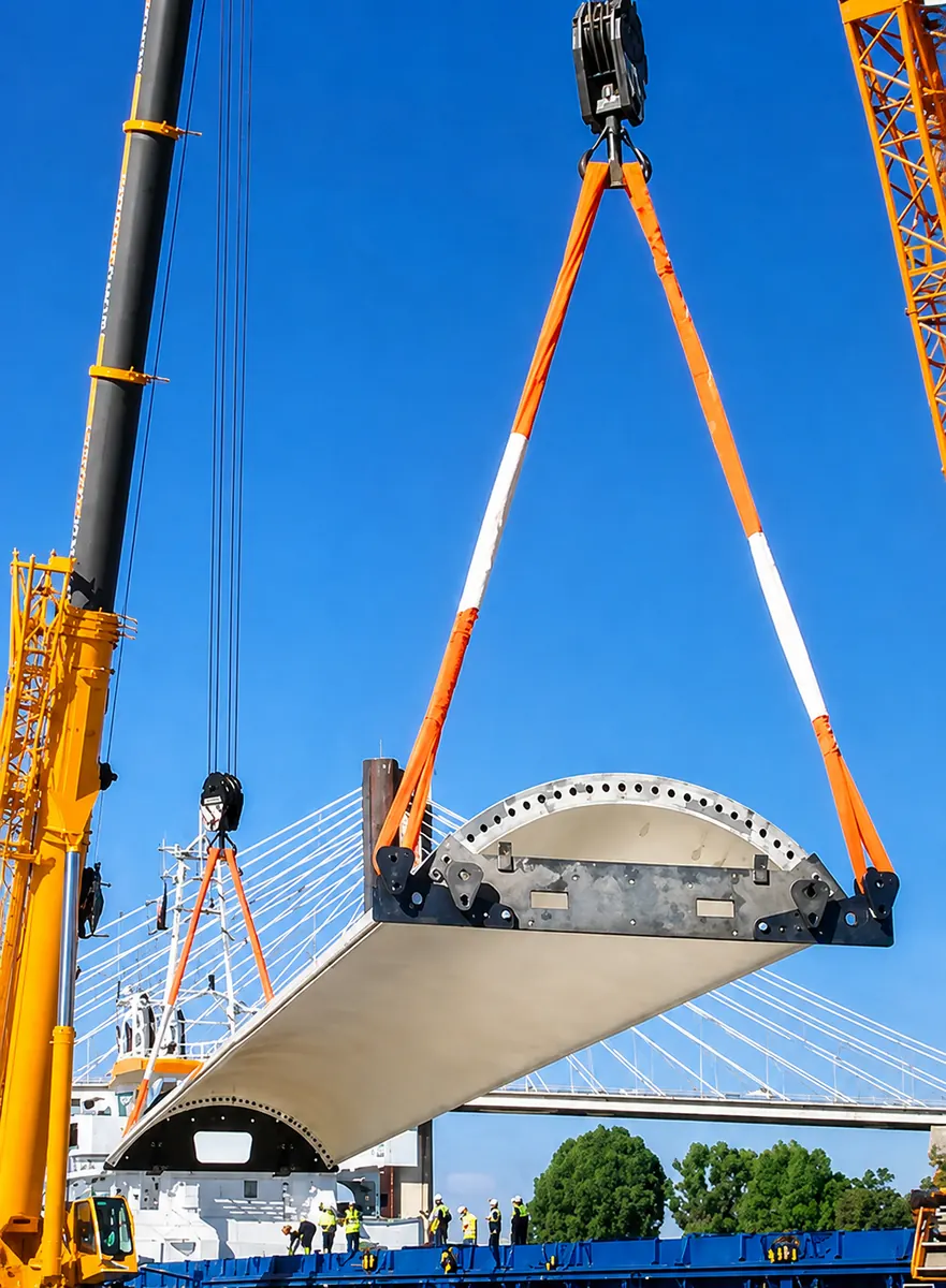 Proyecto de izado de segmentos de puente Bezabala